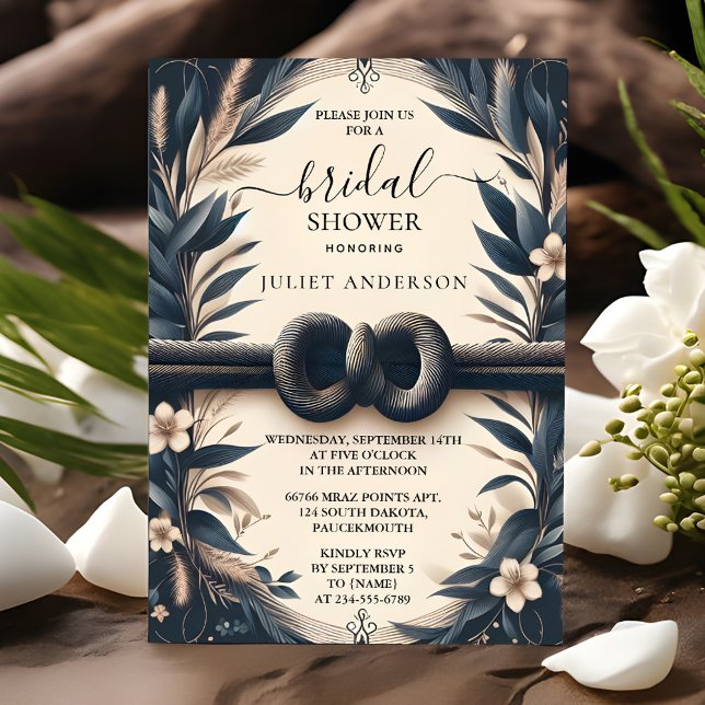 The Cute Rope We Are Tying The Knot Bridal Shower Invitation (Creator Uploaded)