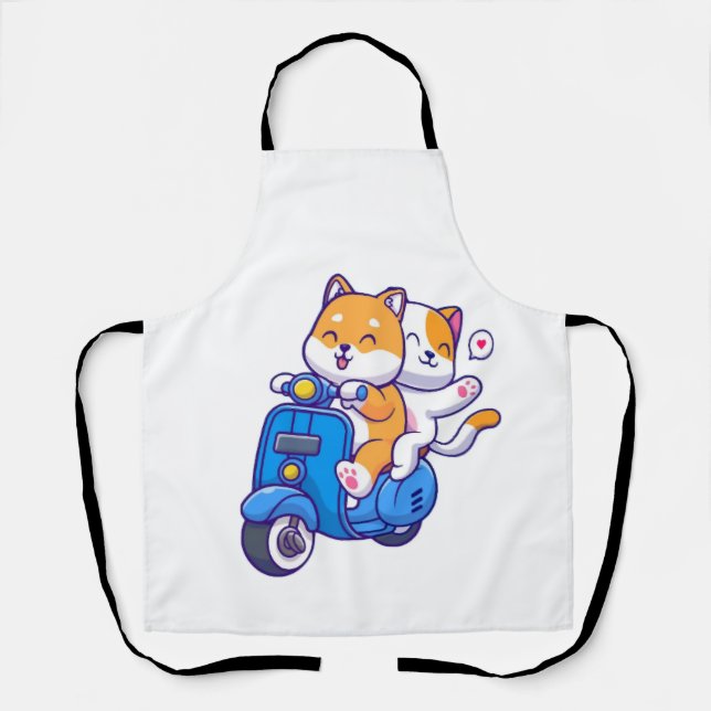 The Cute Shiba Couple Apron (Front)