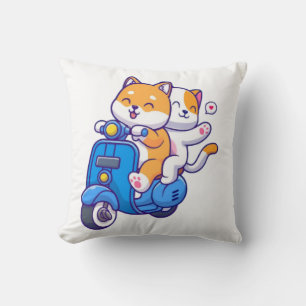 The Cute Shiba Couple Throw Pillow