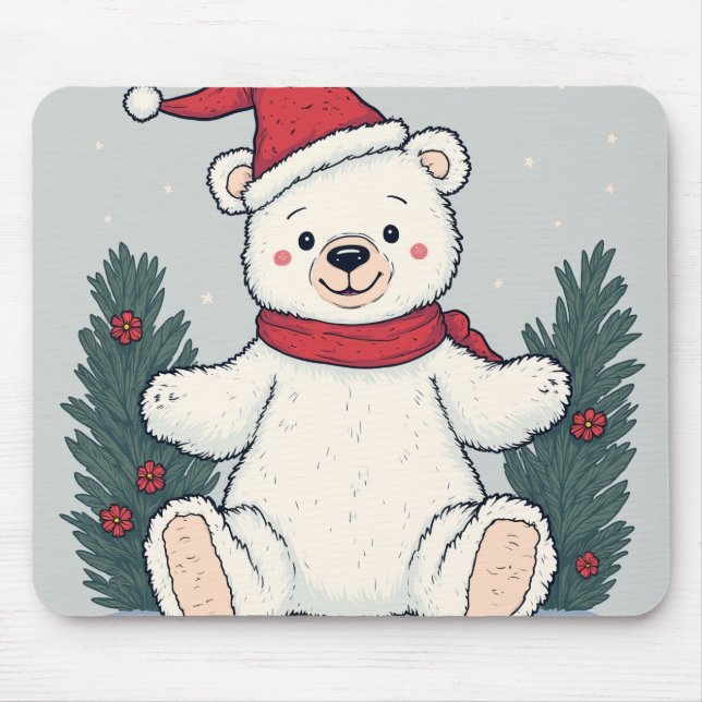 The Cutest Christmas Bear Mouse Pad (Front)