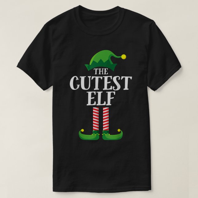 The Cutest Elf Christmas Holiday Design T-Shirt (Design Front)
