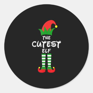 The Cutest Elf Family Matching Group Christmas Fun Classic Round Sticker