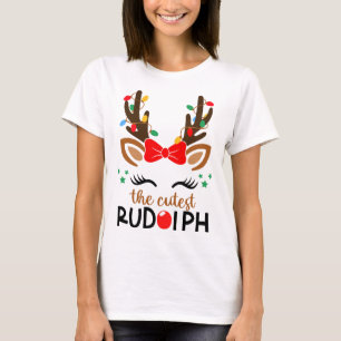The Cutest Rudolph Reindeer Christmas Pajama Xmas T-Shirt