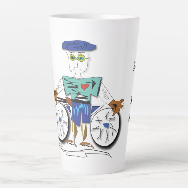 The Cyclist' - Life's Next Big Adventure Latte Mug (Front)