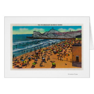 The Cyclone Racer and Beach Crowds, Long Beach