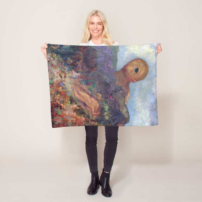 The Cyclops, Redon, 1898-1900 Fleece Blanket (In Situ)