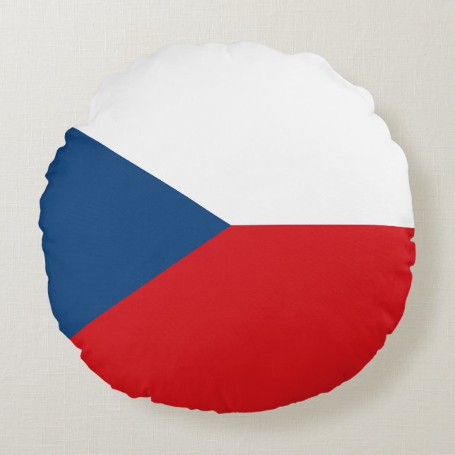 The Czech Republic Flag Round Pillow (Front)