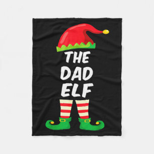The Dad Elf Family Matching Funny Christmas Costum Fleece Blanket
