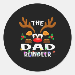 The Dad Reindeer Christmas Men Women Classic Round Sticker
