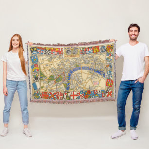 The Daily Telegraph Map of the Royal Wedding Route Throw Blanket