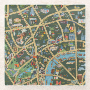 The Daily Telegraph Picture Map of London Glass Coaster
