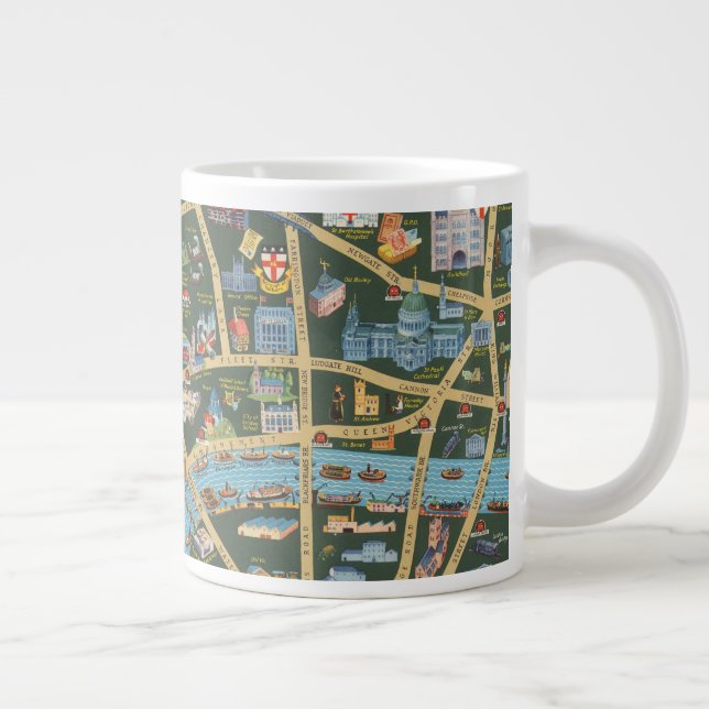 The Daily Telegraph Picture Map of London Large Coffee Mug (Right)