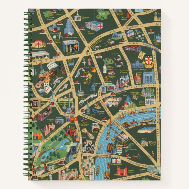 The Daily Telegraph Picture Map of London Notebook (Front)