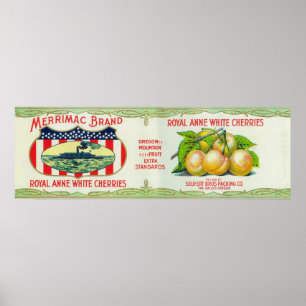 The Dalles, Oregon - Merrimac White Cherries Poster