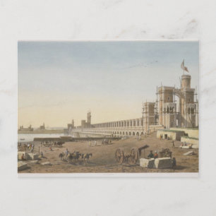 The Dam across the Nile, the building of the Aswan Postcard