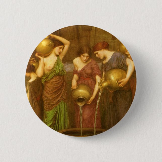 The Danaides by John William Waterhouse 2 Inch Round Button (Front)