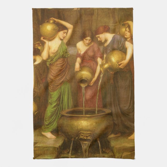 The Danaides by John William Waterhouse Kitchen Towel (Vertical)