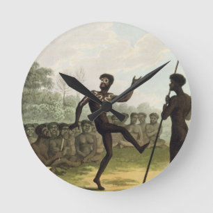 The Dance, aborigines from New South Wales engrave Round Clock