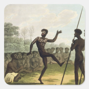 The Dance, aborigines from New South Wales engrave Square Sticker