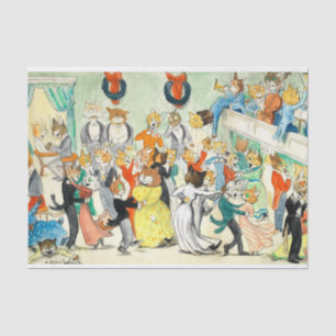 The Dance by Louis Wain Tissue Paper