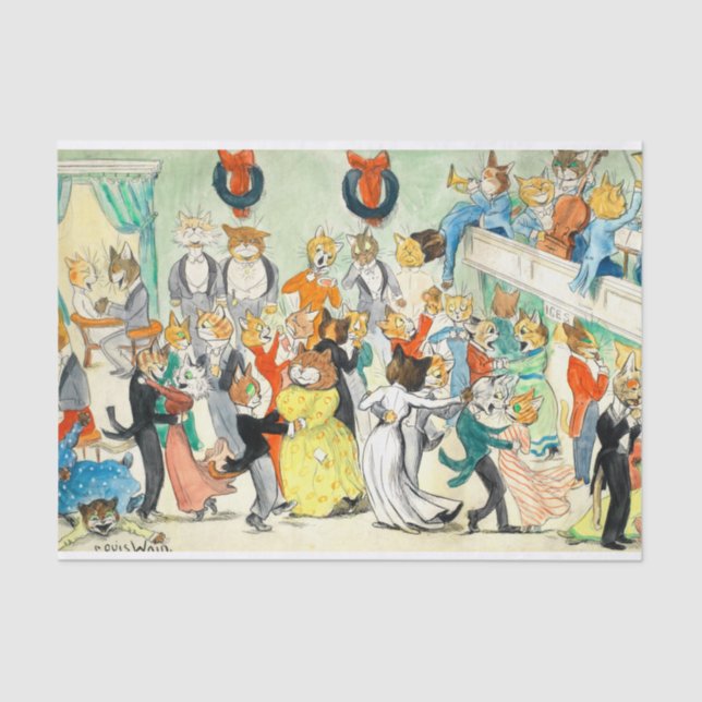 The Dance by Louis Wain Tissue Paper (Front)