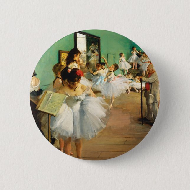 The Dance Class (1874) by Edgar Degas 2 Inch Round Button (Front)