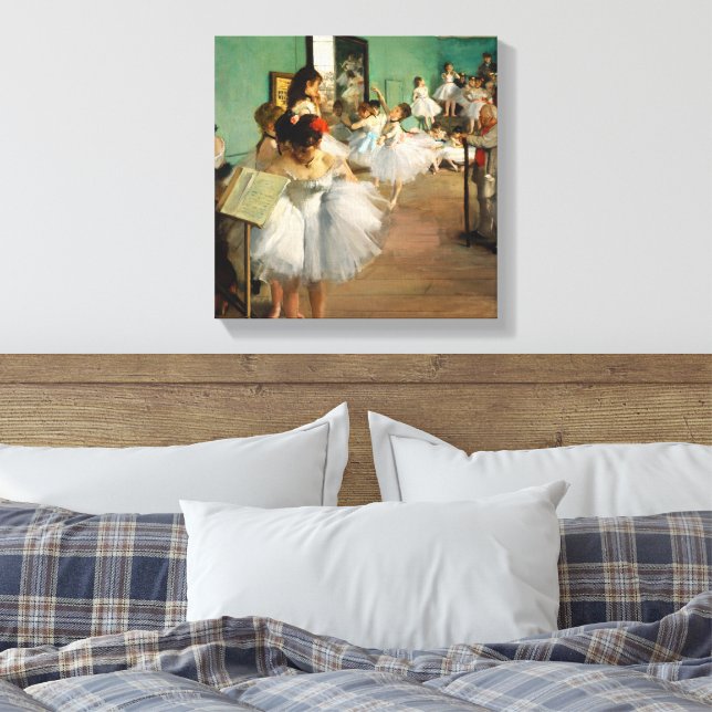 The Dance Class by Edgar Degas Canvas Print (Insitu(Bedroom))