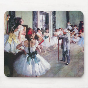 The Dance Class by Edgar Degas, Vintage Ballet Art Mouse Pad