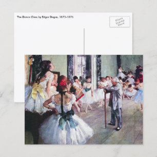 The Dance Class by Edgar Degas, Vintage Ballet Art Postcard