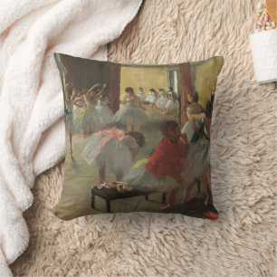 The Dance Class, Degas Art Decorative Throw Pillow
