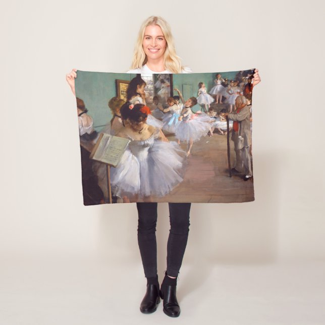 The Dance Class, Edgar Degas Fleece Blanket (In Situ)