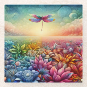 The Dance of Dragonfly Glass Coaster