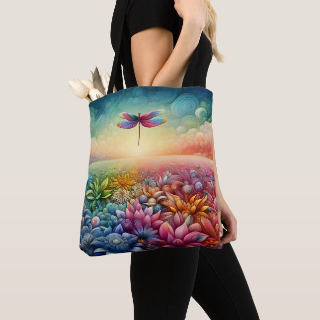 The Dance of Dragonfly Tote Bag (Close Up)