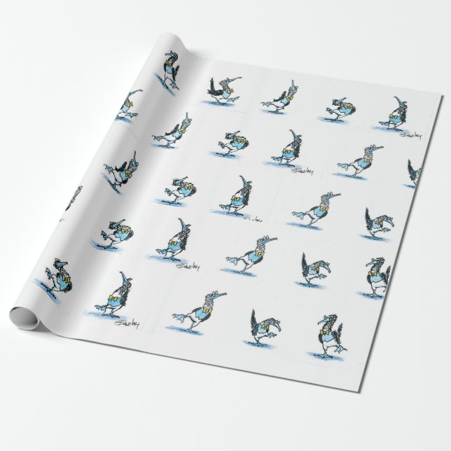 The Dance of the Blue Footed Boobie Wrapping pappe Wrapping Paper (Unrolled)