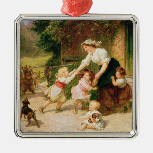 The Dancing Bear Metal Ornament (Front)