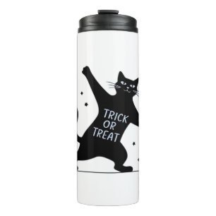 The Dancing Black Cat's Spooktacular Trick-or-Trea Thermal Tumbler