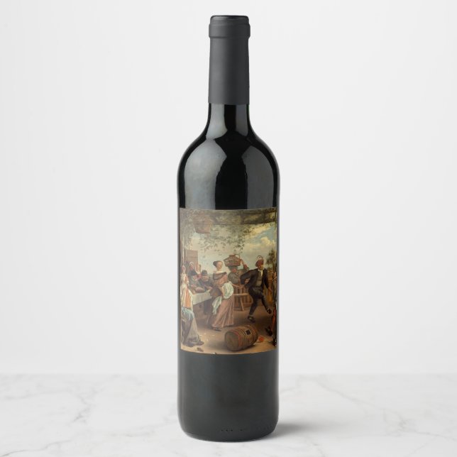 The Dancing Couple Painting Wine Label (Front)