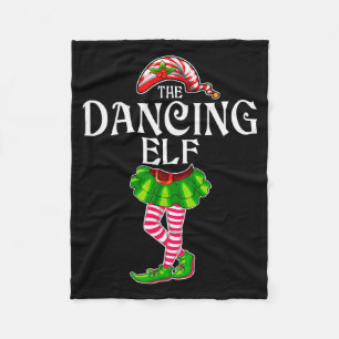 The Dancing Elf Christmas Matching Family Group Fleece Blanket