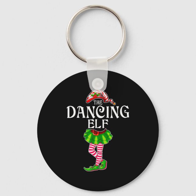 The Dancing Elf Christmas Matching Family Group  Keychain (Front)
