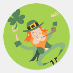 The Dancing Leprechaun Classic Round Sticker