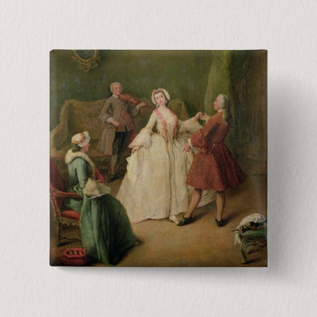 The Dancing Lesson 2 Inch Square Button (Front)