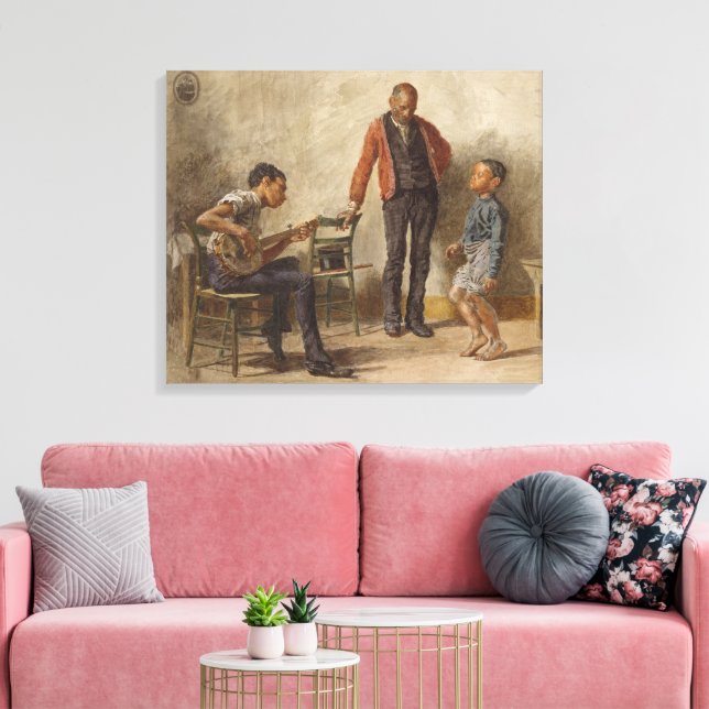 The Dancing Lesson by Thomas Eakins Canvas Print (Insitu(LivingRoom))
