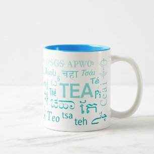 Thé dans chaque langue Mug en bleu
