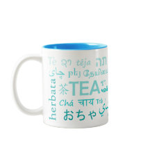 Thé dans chaque langue Mug en bleu