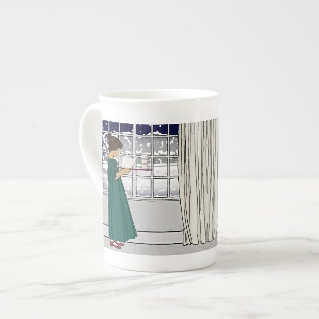 Thé dans une tasse de porcelaine tendre de tempête (Devant gauche)