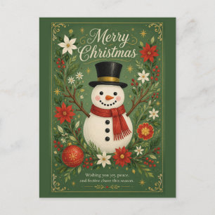 The Dapper Snowman’s Greetings Holiday Postcard