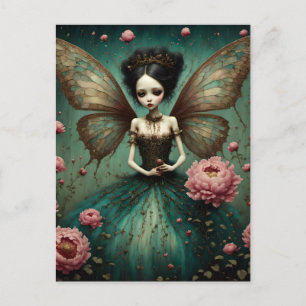The Dark Fairy in Peony Garden Postcard