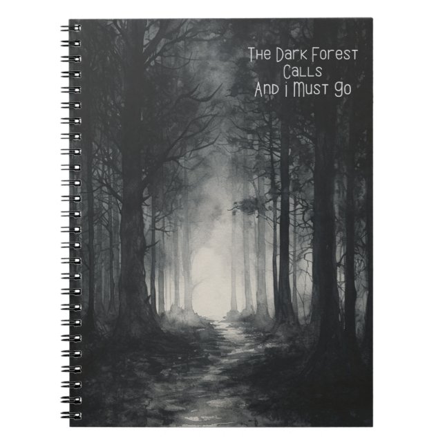 The Dark Forest Calls Spiral Photo Notebook (Front)