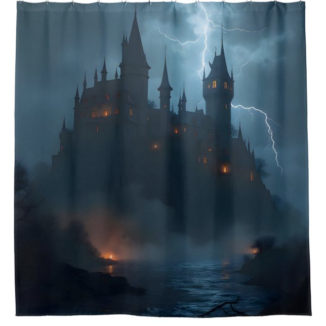 The Dark Hold – Gothic Fantasy Fortress Shower (Front)