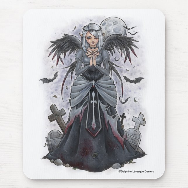 The Dark Priestess Angel Mousepad (Front)